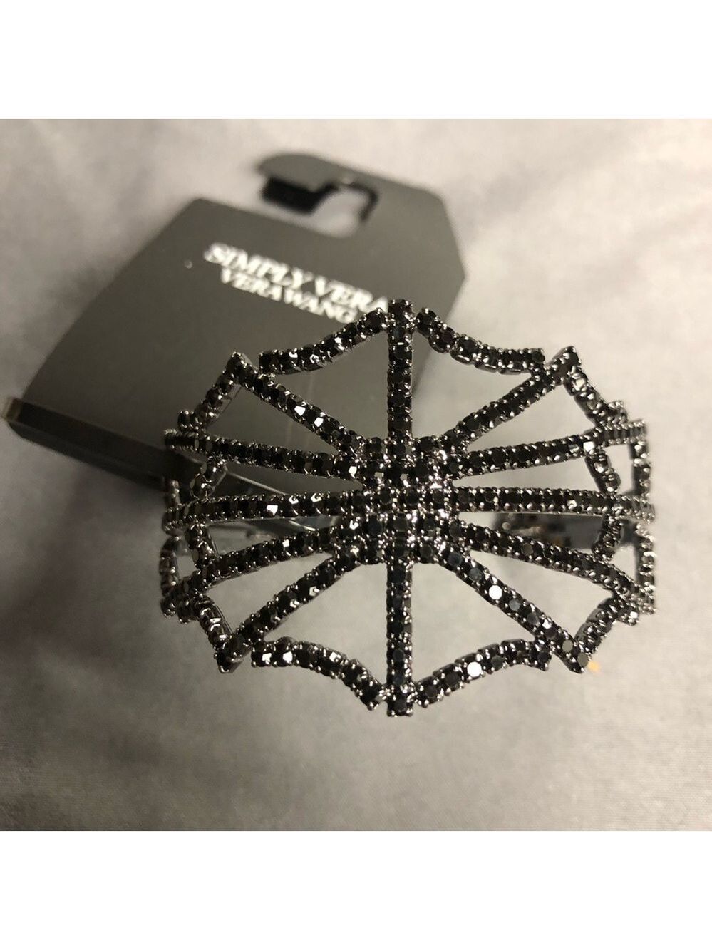 Simply Vera Vera Wang Black Crystal Spider Web Bracelet